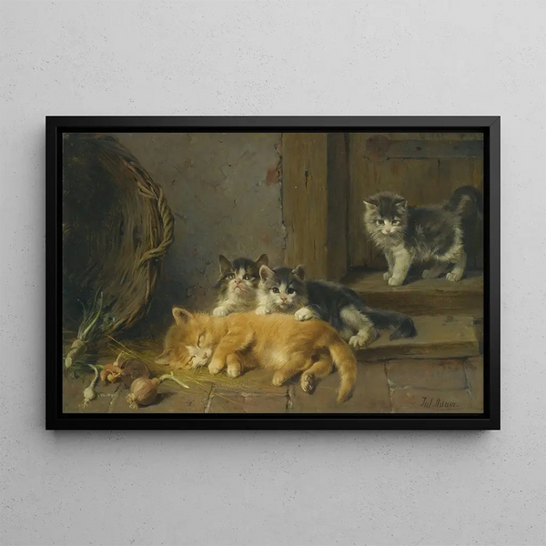 The Alarm Clock - Julius Adam the Elder — framed artwork on a wall