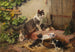 Family of cats at the milk bowl - Julius Adam the Younger — artwork view