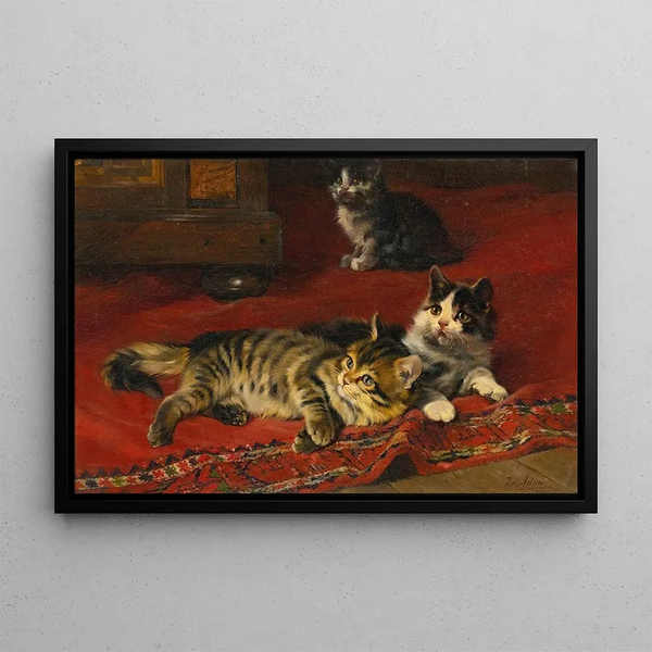 Cats - Julius Adam the Younger — framed artwork on a wall