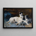 Mother cat with two kittens - Julius Anton Adam — framed artwork on a wall