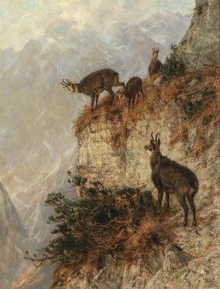 Julius Arthur Thiele - Chamois in the Mountains.webp