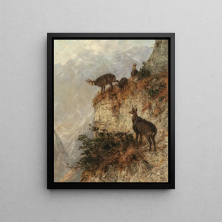 Julius Arthur Thiele - Chamois in the Mountains.webp