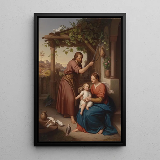 Marie et Joseph avec l'enfant Jésus - Julius Frank — framed artwork on a wall