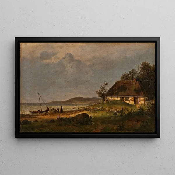 La côte au hameau de pêche de Flade près de Frederikshavn - Julius Hellesen — framed artwork on a wall