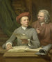 Self-portrait Standing next to the artist is his father and teacher Jan Maurits Quinkhard 1688-1772 - Julius Henricus Quinkhard — artwork view