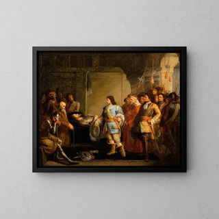 Mort du roi Jean d'Allemand, seigneur de Malandrin - Julius Josephus Gaspard Starck — framed artwork on a wall