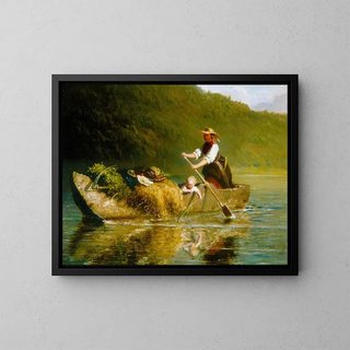 Voyage en bateau - Julius Köckert — framed artwork on a wall