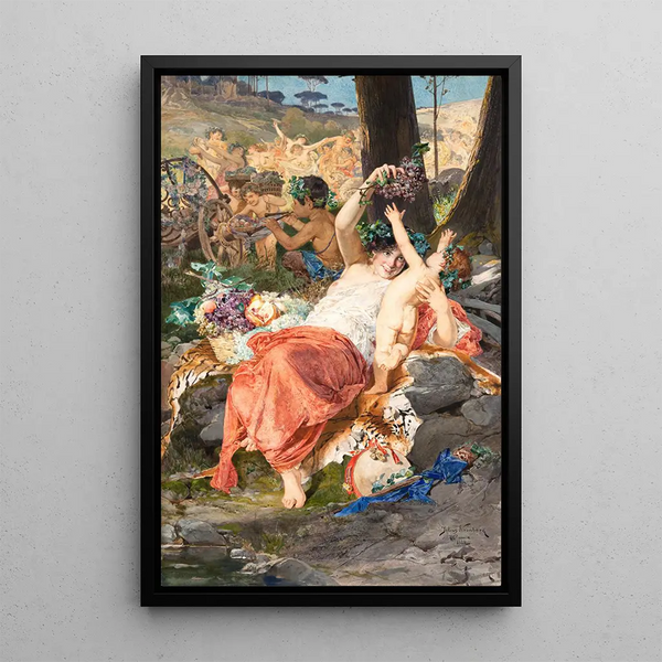 Bacchante - Julius Kronberg — framed artwork on a wall