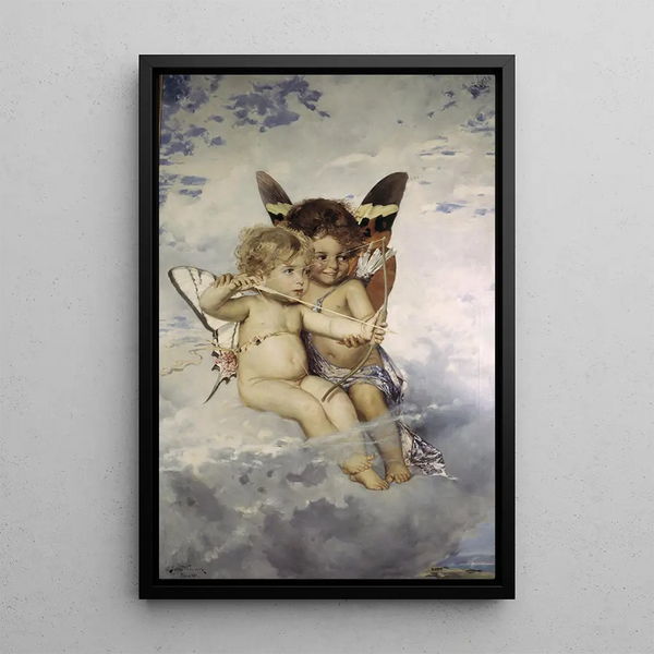 Cupids - Julius Kronberg — framed artwork on a wall