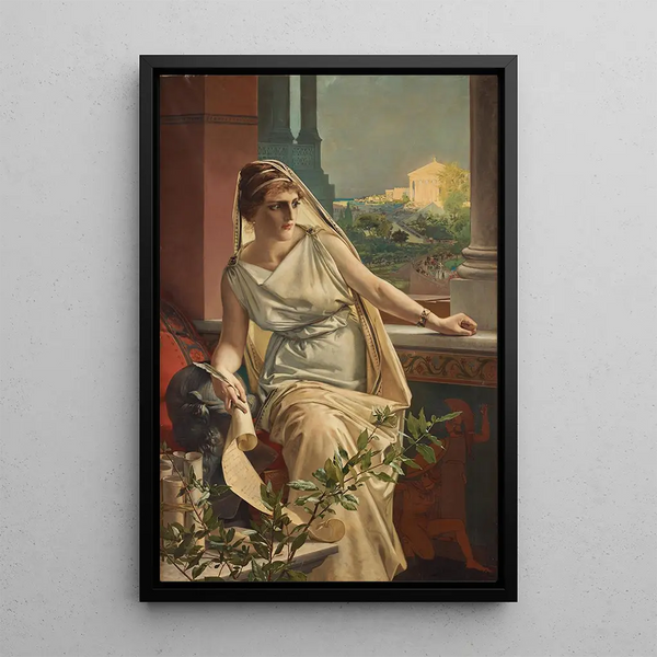 Hypatia - Julius Kronberg — framed artwork on a wall