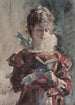 Portrait of a woman reading - Julius LeBlanc Stewart — artwork view