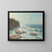 Silvered Sea, Irish Coast - Julius Olsson — framed artwork on a wall