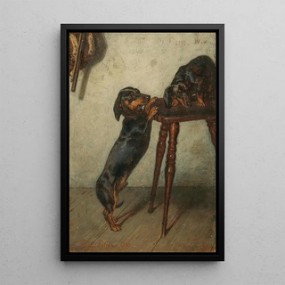 Teckels - Julius Pollak — framed artwork on a wall