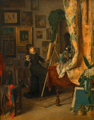Julius Pollak - Die junge Malerin in ihrem Atelier.webp