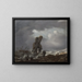 Bateaux en détresse au large d'une côte rocheuse - Julius Porcellis — framed artwork on a wall