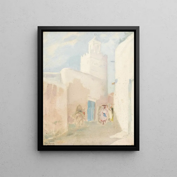 Mosque of Kairouan - Julius Rolshoven — framed artwork on a wall