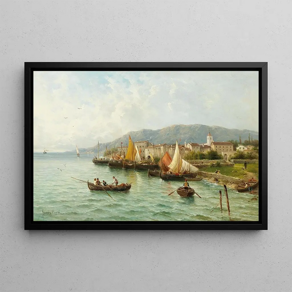 Lovrana near Fiume - Julius Rose — framed artwork on a wall