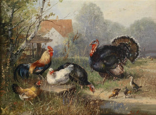 Poultry and a Turkey - Julius Scheuerer — artwork view