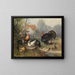 Poultry and a Turkey - Julius Scheuerer — framed artwork on a wall
