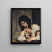 Dame sur le sein avec une rose - Julius Schrader — framed artwork on a wall