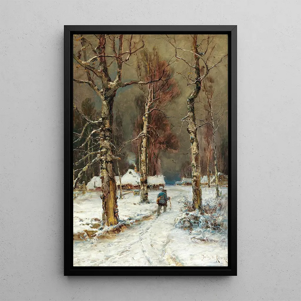 A Winter Evening - Julius Sergius Klever — framed artwork on a wall