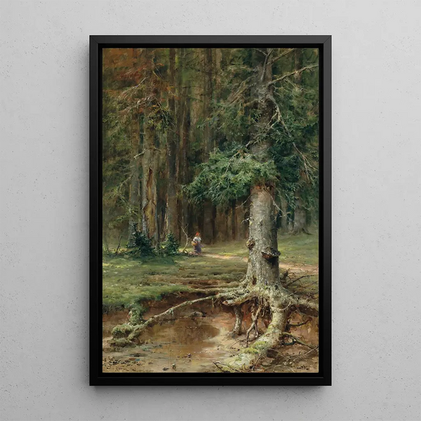The Little Red Riding Hood - Julius Sergius Klever — framed artwork on a wall