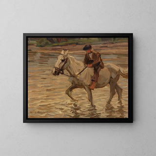 In the Bathtub - Julius Seyler — framed artwork on a wall