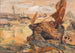 Sailing boat painting in the mudflats - Julius Seyler — artwork view