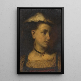 Portrait of a Woman - Julius Siegfried Uetz — framed artwork on a wall