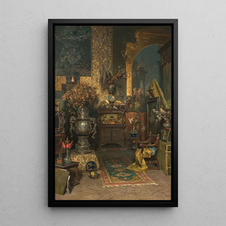 Interior workshop painting - Julius Victor Berger — framed artwork on a wall