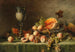 Nature morte with peach, grapes, and pumpkin - Julius Victor Carstens — artwork view