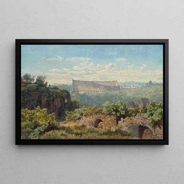 the Colosseum seen from the Palatine Hill - Julius Zielke — framed artwork on a wall