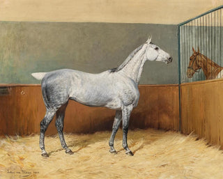 a gray spotted horse - Julius von Blaas — artwork view