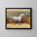 a gray spotted horse - Julius von Blaas — framed artwork on a wall