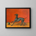 An Italian greyhound or a coursing dog with a ball - Julius von Blaas — framed artwork on a wall
