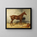A horse in a stable - Julius von Blaas — framed artwork on a wall