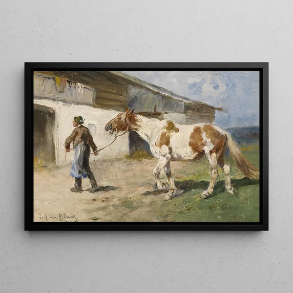 On the way back - Julius von Blaas — framed artwork on a wall