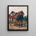 The Austrian Hussar and His Horse - Julius von Blaas — framed artwork on a wall