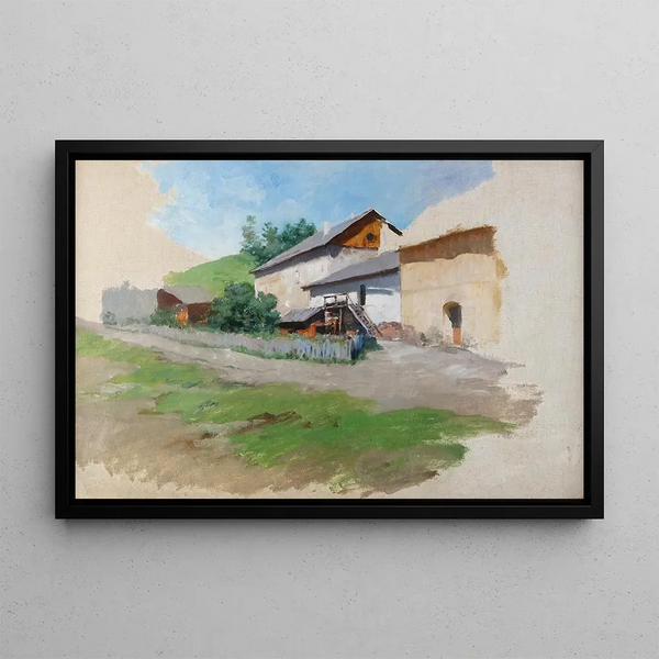 Farm - Julius von Blaas — framed artwork on a wall