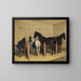 Horses in the Stable - Julius von Blaas — framed artwork on a wall