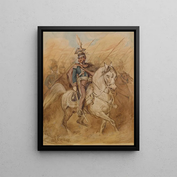 General Poniatowski Painting - Juliusz Kossak — framed artwork on a wall