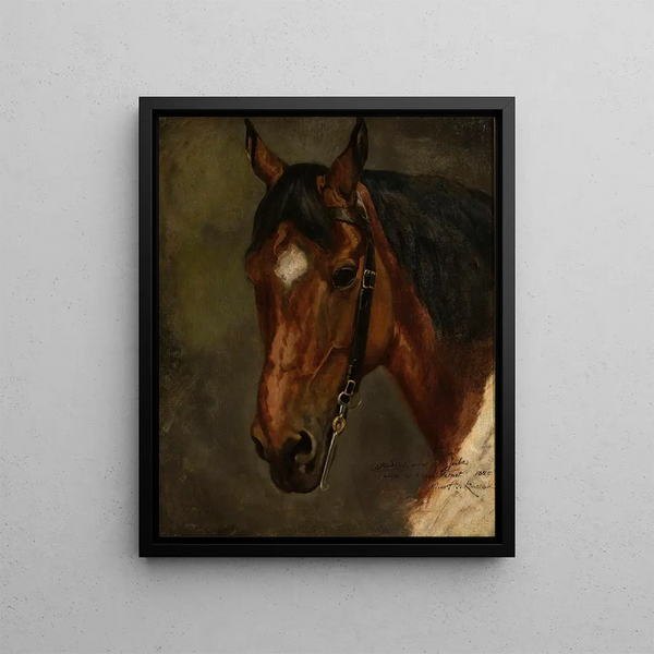 Head of a Horse - Juliusz Kossak — framed artwork on a wall