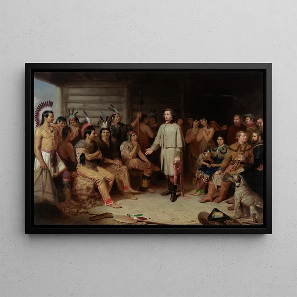Washington au Conseil indien - Junius Brutus Stearns — framed artwork on a wall