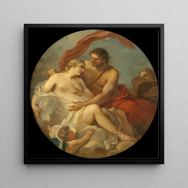 Jupiter and Callisto - Charles-Joseph Natoire — framed artwork on a wall