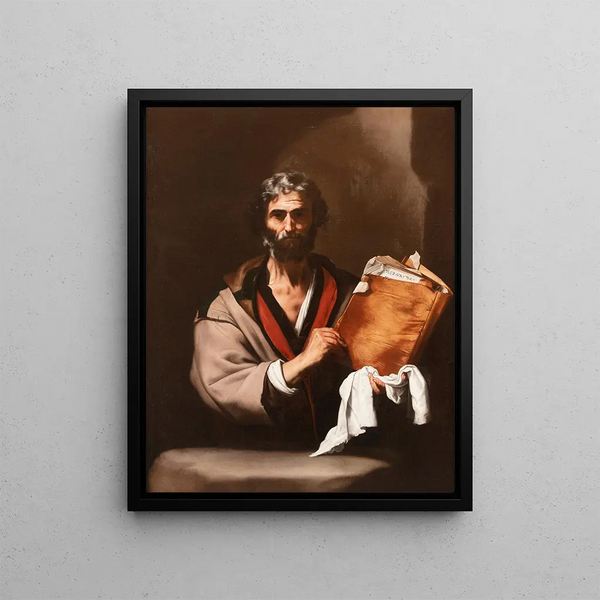 a Philosopher (Conflict of Cases) - Jusepe de Ribera — framed artwork on a wall