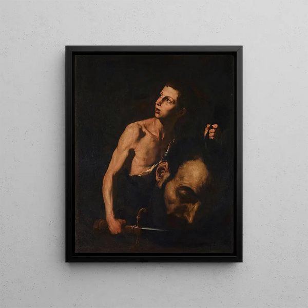 David and Goliath - Jusepe de Ribera — framed artwork on a wall