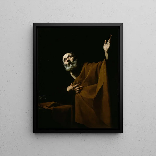Saint Peter Penitent - Jusepe de Ribera — framed artwork on a wall