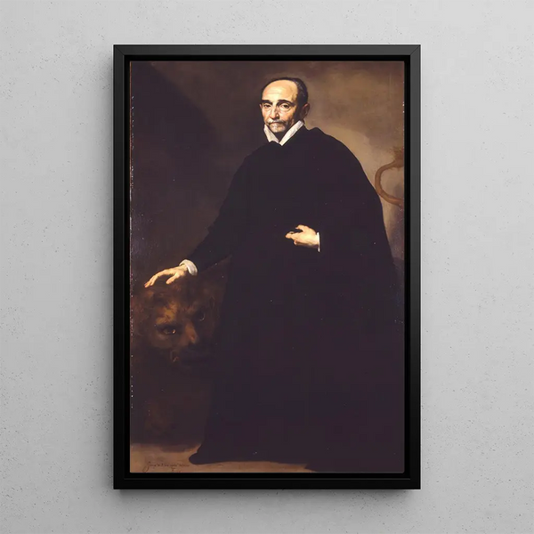 Portrait of a Jesuit missionary - Jusepe de Ribera — framed artwork on a wall