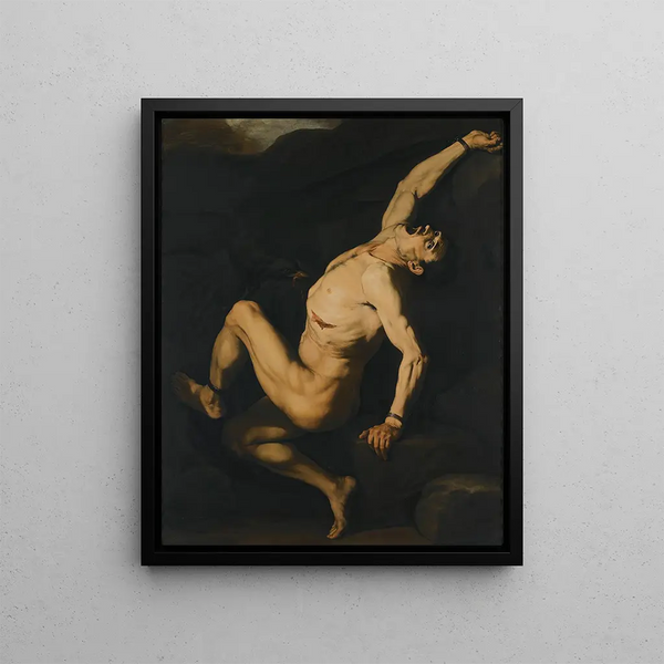 Prometheus - Jusepe de Ribera — framed artwork on a wall
