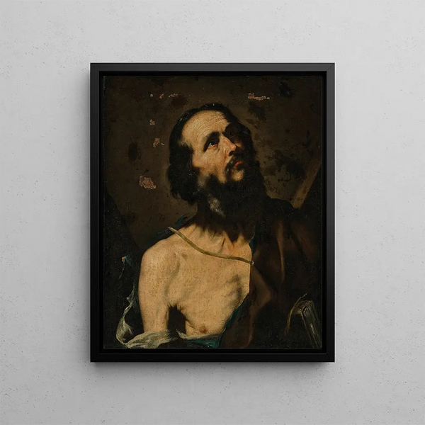 Saint André (a fragment) - Jusepe de Ribera — framed artwork on a wall